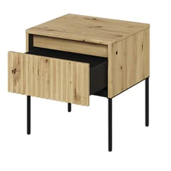 Trier Wooden Bedside Cabinet With 1 Drawer In Artisan Oak