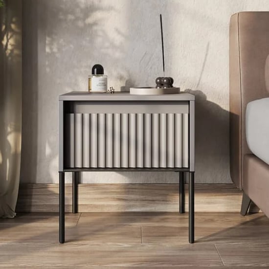 Matt grey cheap bedside table