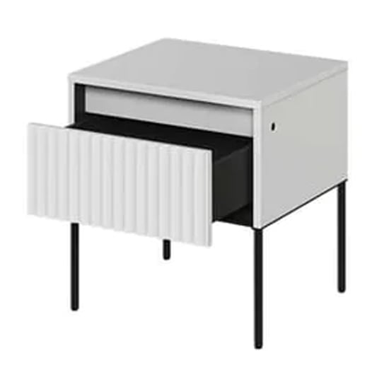 Trier Wooden Bedside Cabinet With 1 Drawer In Matt White