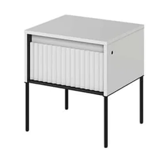 Read more about Trier wooden bedside cabinet with 1 drawer in matt white