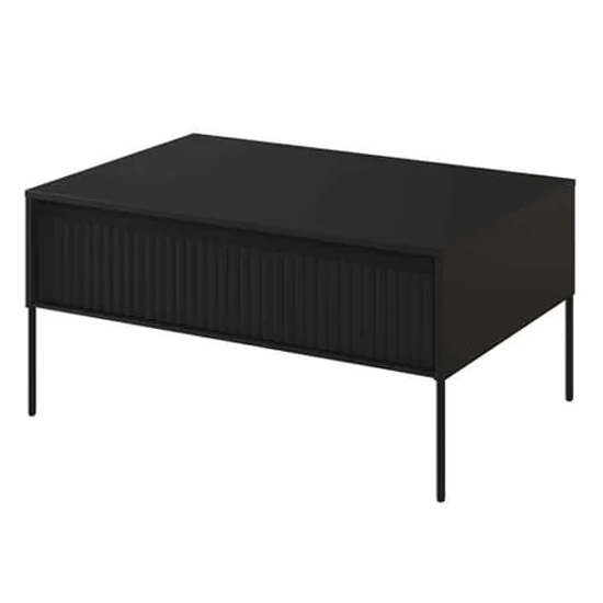 Trier Wooden Coffee Table With 1 Drawer In Matt Black