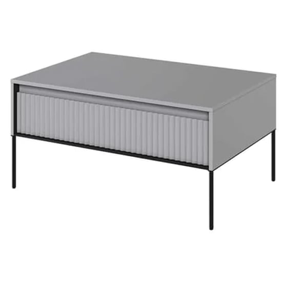 Product photograph of Trier Wooden Coffee Table With 1 Drawer In Matt Grey from Furniture in Fashion