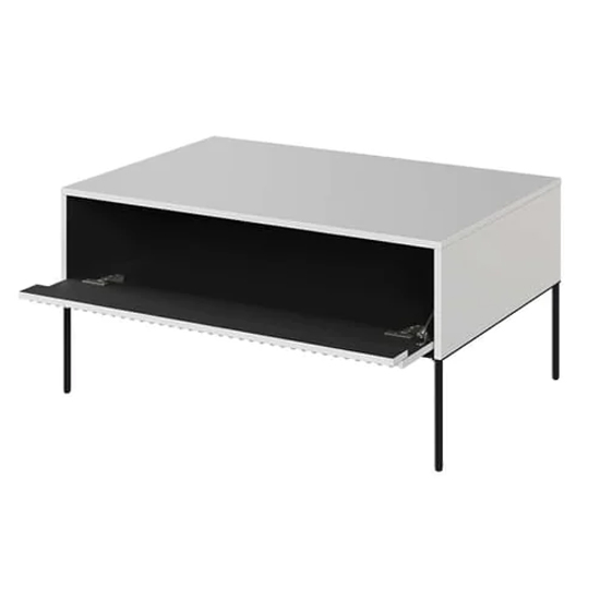 Trier Wooden Coffee Table With 1 Drawer In Matt White