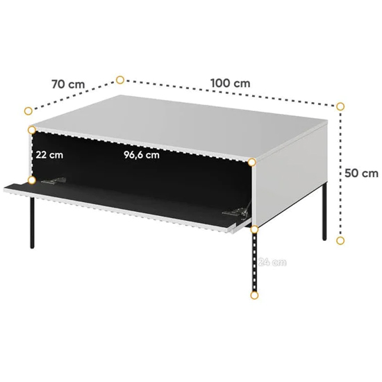 Trier Wooden Coffee Table With 1 Drawer In Matt White