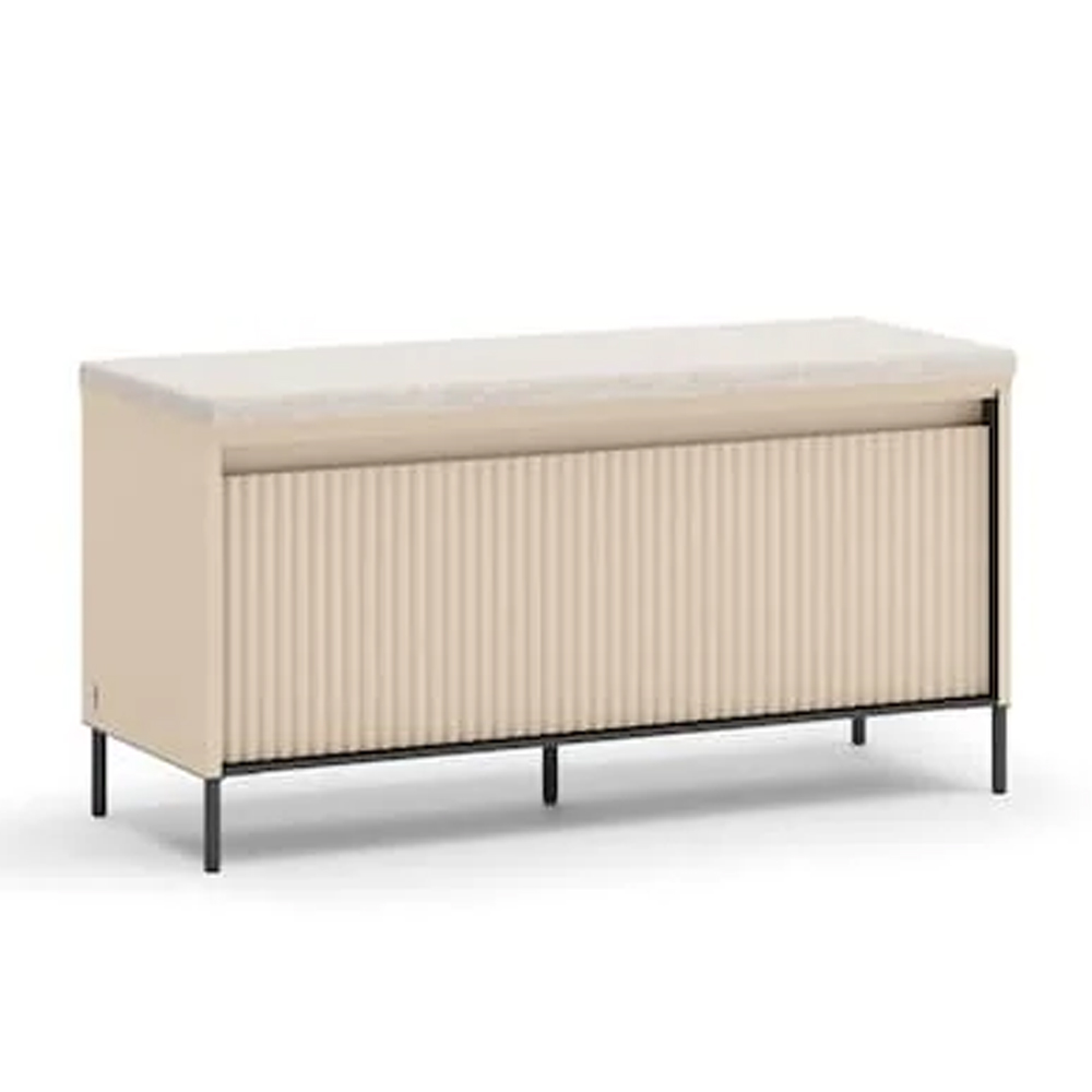 Trier Wooden Hallway Seating Bench In Beige And LED