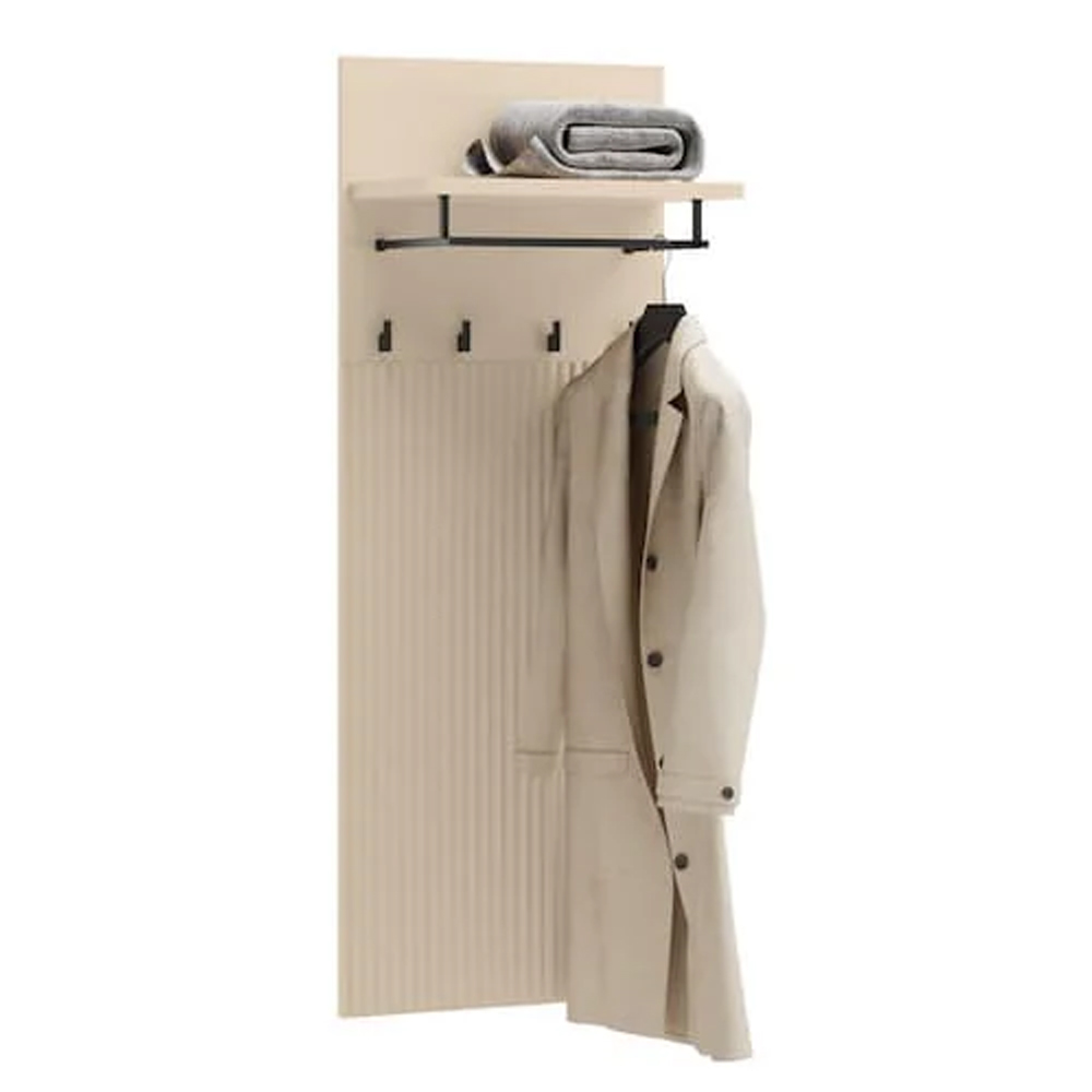 Trier Wooden Set Of 2 Hallway Cost Hangers In Beige
