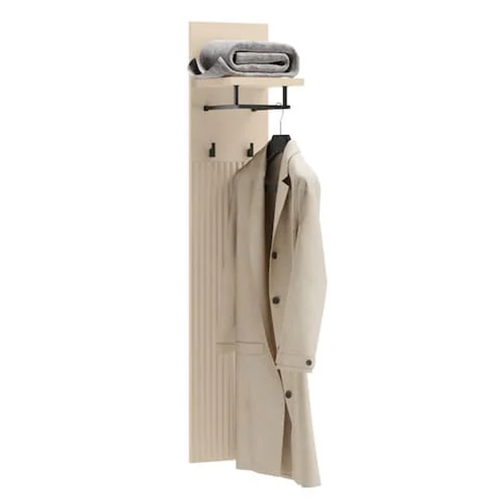Trier Wooden Set Of 2 Hallway Cost Hangers In Beige