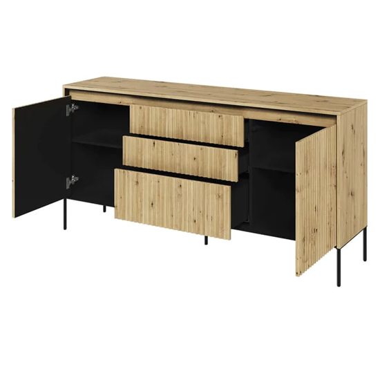 Trier Wooden Sideboard With 2 Doors 3 Drawers In Artisan Oak
