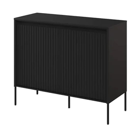 Product photograph of Trier Wooden Sideboard With 2 Doors In Matt Black from Furniture in Fashion