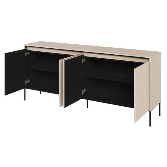 Trier Wooden Sideboard With 4 Doors In Beige