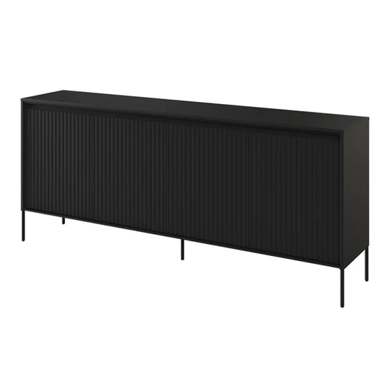 Trier Wooden Sideboard With 4 Doors In Matt Black