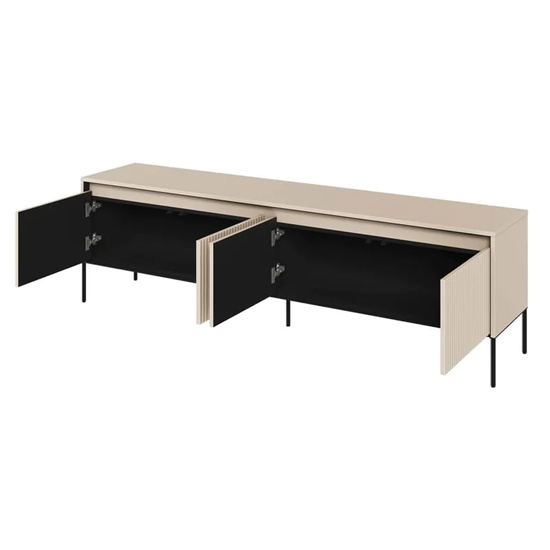 Trier Wooden TV Stand Large With 4 Doors In Beige
