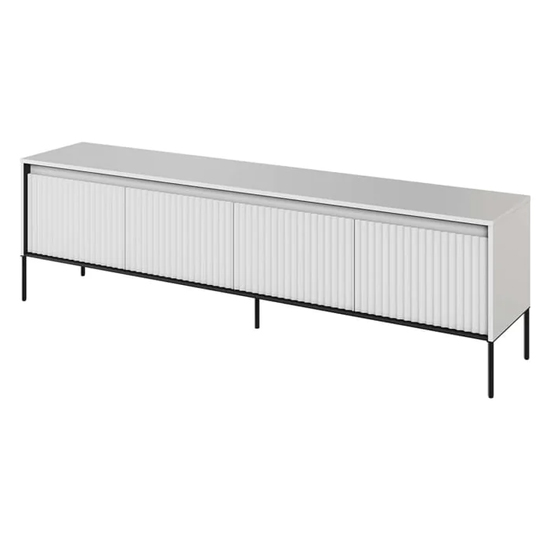 Trier Wooden TV Stand Large With 4 Doors In Matt White