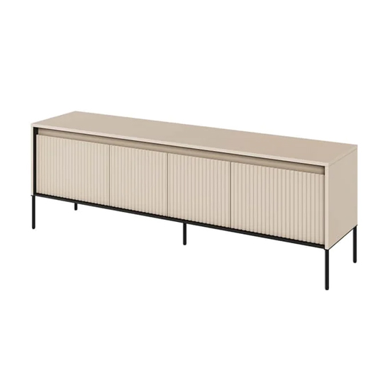Trier Wooden TV Stand Small With 4 Doors In Beige