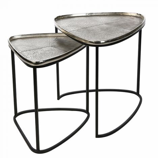 Trigon Aluminium Set Of 2 Side Tables With Metal Frame Furniture in