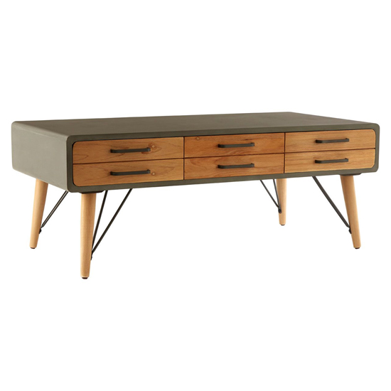 Read more about Trigona natural wooden coffee table with black metal frame