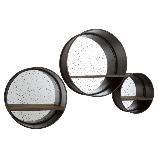 Read more about Trigona set of 3 wall bedroom mirrors in matte silver frame