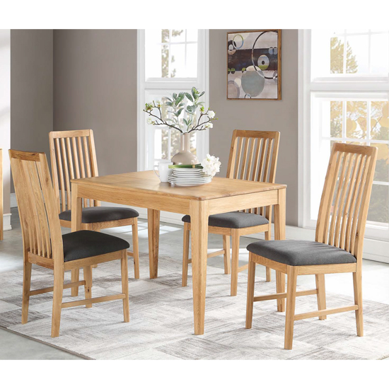 Photo of Trimble oak dining set with 4 dining chairs