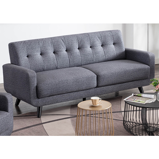 Photo of Trinidad fabric 3 seater sofa in dark grey
