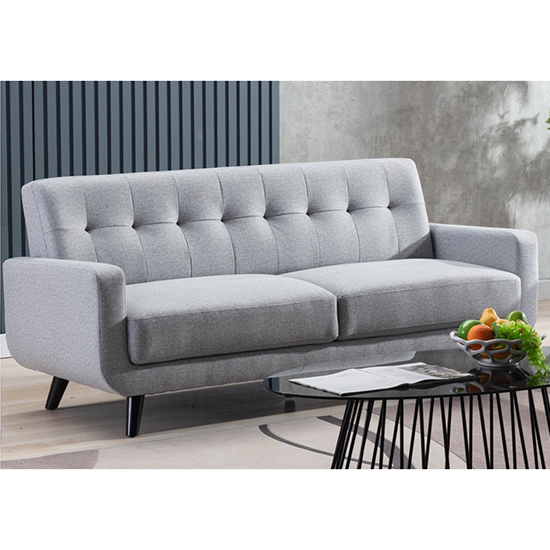 Read more about Trinidad fabric 3 seater sofa in light grey