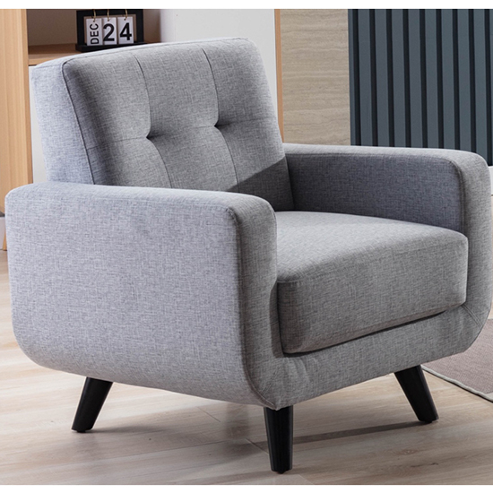 Photo of Trinidad fabric armchair in light grey