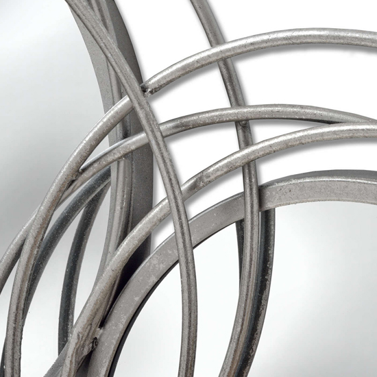 Trio Multi Circled Wall Art Mirror In Silver Frame Furniture in Fashion