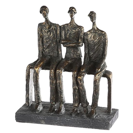 Product photograph of Trio Poly Design Sculpture In Antique Bronze And Grey from Furniture in Fashion