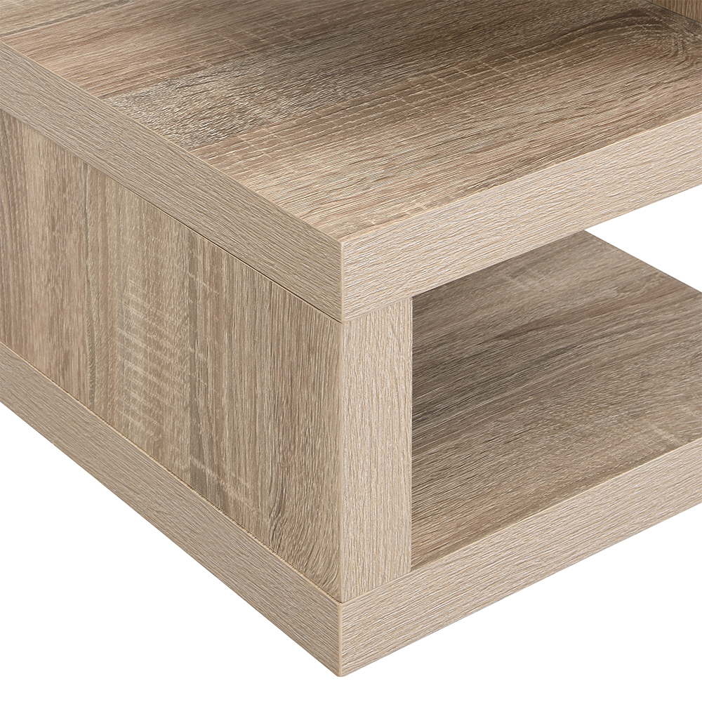 Trio Wooden 2 Tier Side Table In Sanremo Oak