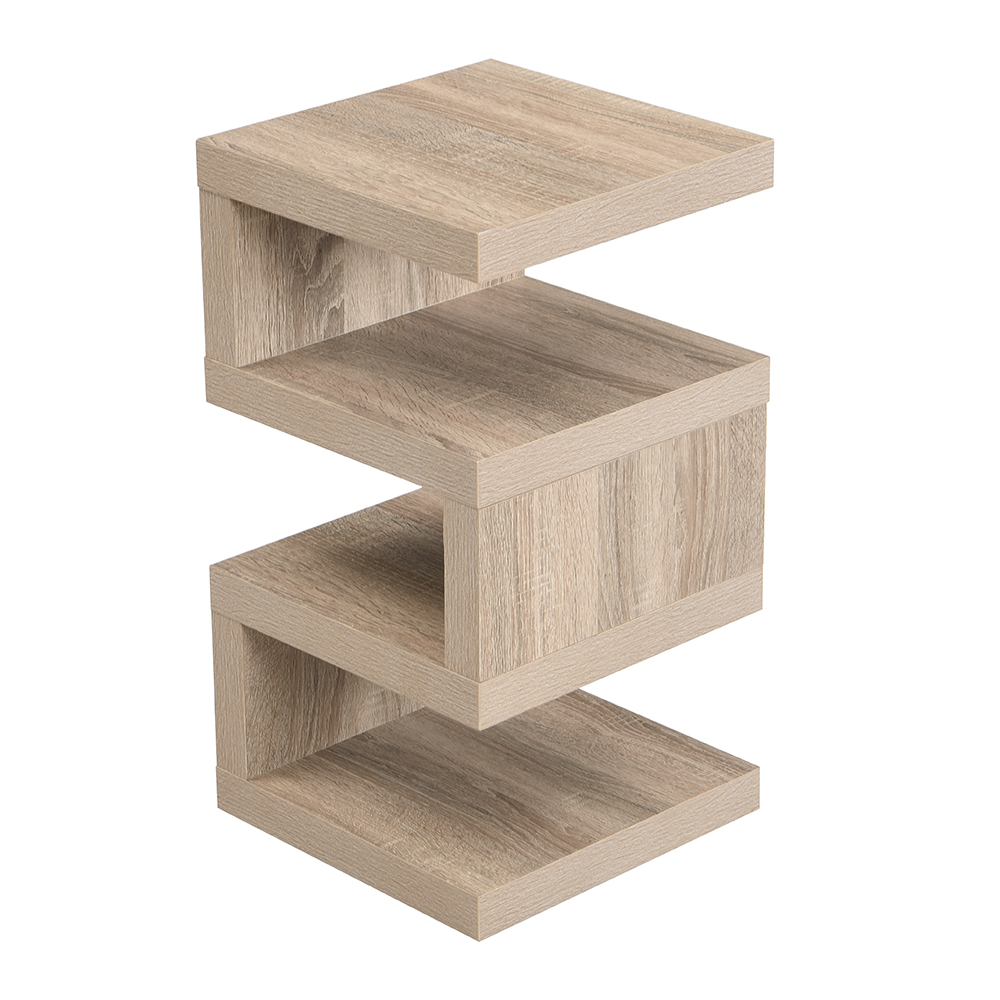Trio Wooden 2 Tier Side Table In Sanremo Oak