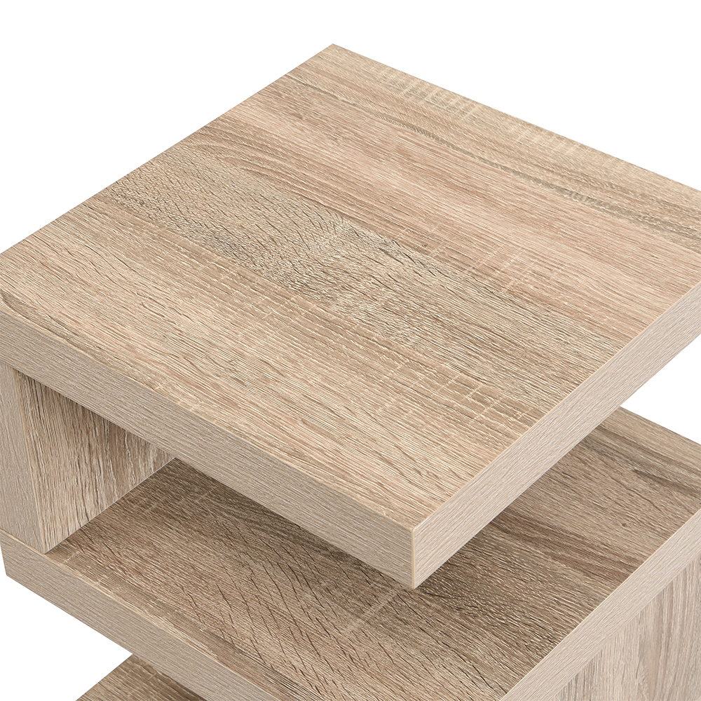 Trio Wooden 2 Tier Side Table In Sanremo Oak