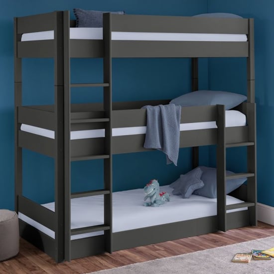 Taigi Wooden Bunk Bed In Anthracite