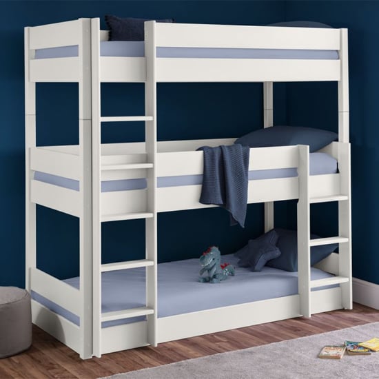 Photo of Taigi wooden bunk bed in surf white