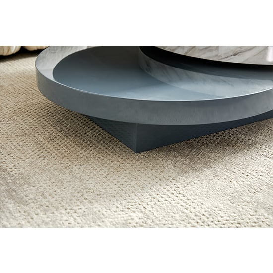 Triplo Round Rotating Coffee Table Grey Magnesia Marble Effect_4