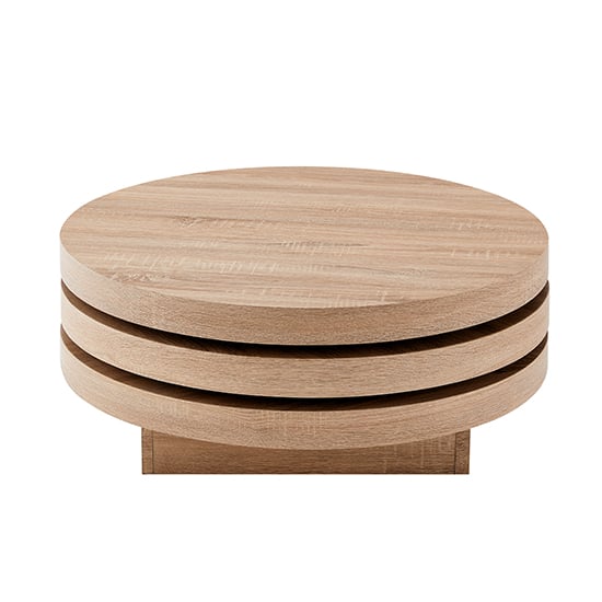 Triplo Round Wooden Rotating Coffee Table In Sanremo Oak