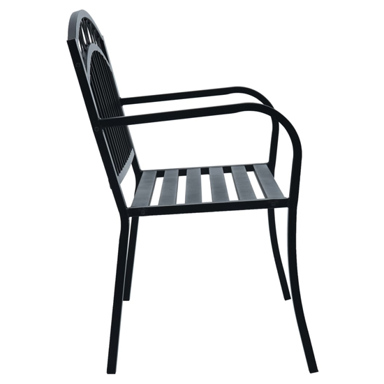 Trisha Steel Garden Seating Bench In Black