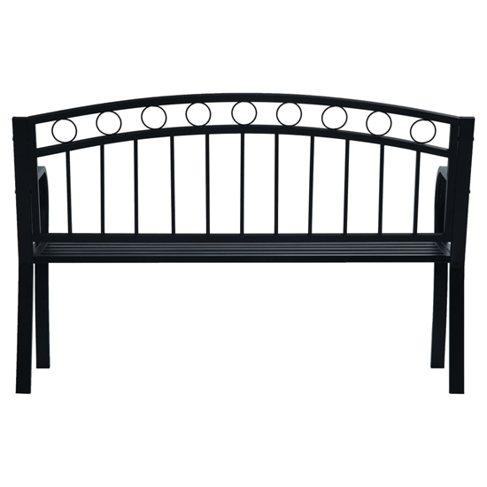 Trisha Steel Garden Seating Bench In Black