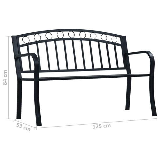 Trisha Steel Garden Seating Bench In Black