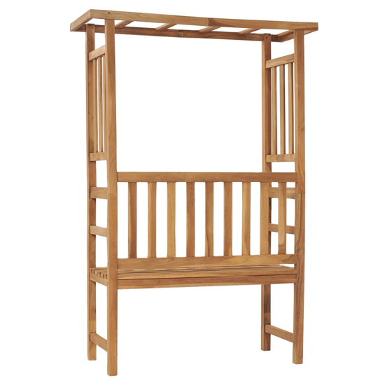 Trisha Wooden Garden Seating Bench With Pergola In Natural