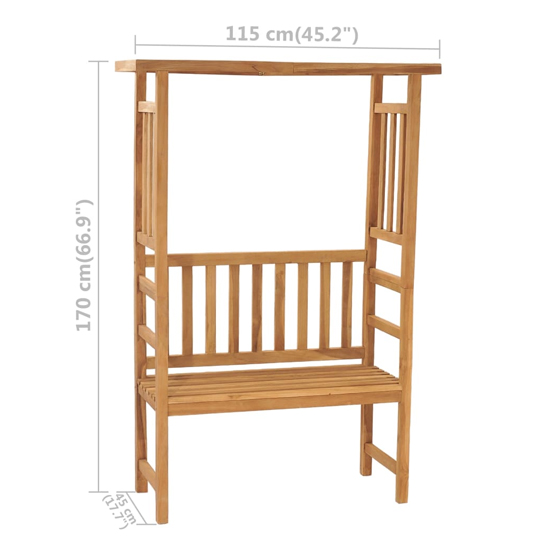 Trisha Wooden Garden Seating Bench With Pergola In Natural
