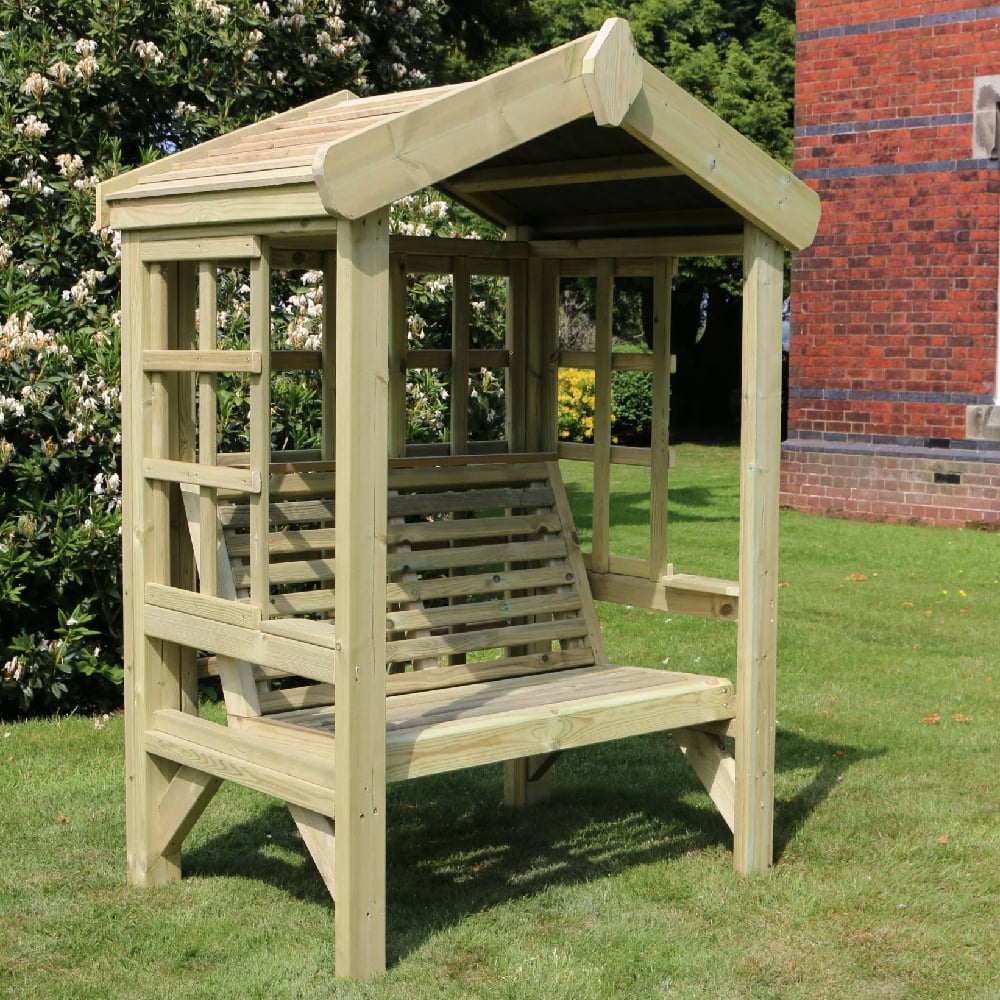 Tromin Wooden Small Cottage Garden Seating Bench In Natural