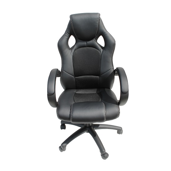 Dayton Faux Leather And Fabric Gaming Chair In Black_2