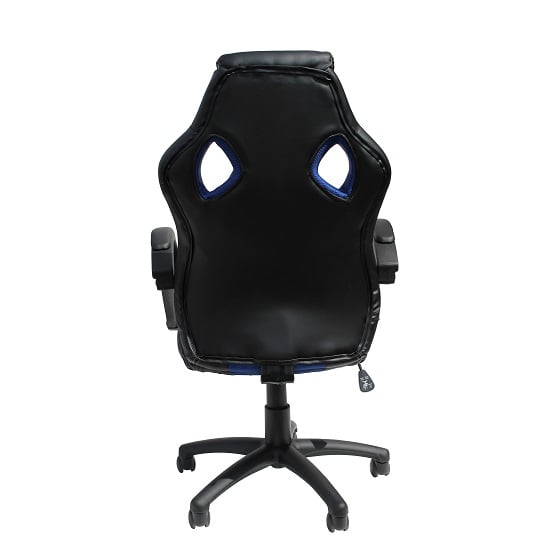 Donnie Fabric And Faux Leather Gaming Chair In Black And Blue_4
