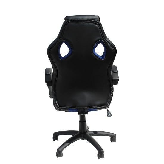 Dayton Faux Leather And Fabric Gaming Chair In Blue And Black_4