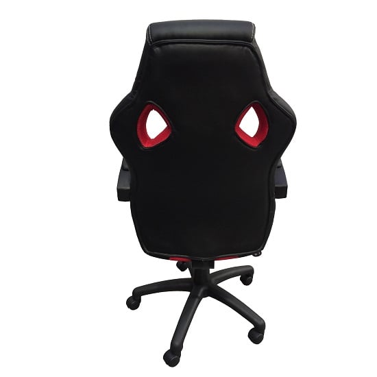 Donnie Fabric And Faux Leather Gaming Chair In Black And Red_2