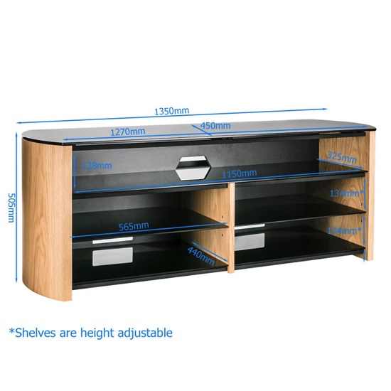 Trosper Wooden TV Stand In Walnut With Sound Bar Shelf FiF