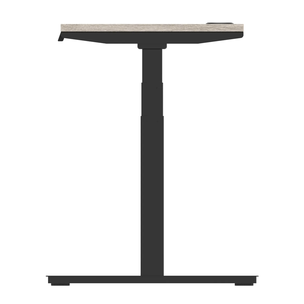 Troy 120cm Wooden Adjustable Laptop Desk With Black Legs In Grey Oak