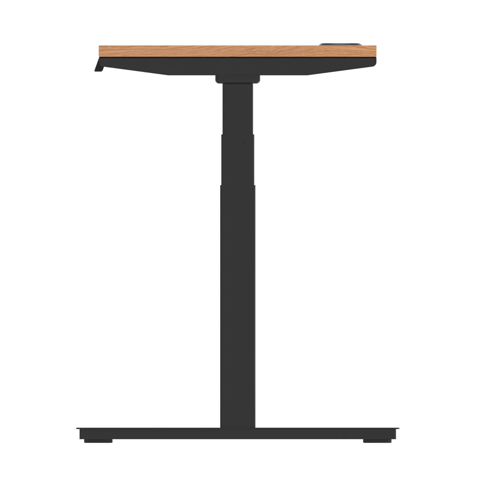 Troy 120cm Wooden Adjustable Laptop Desk With Black Legs In Oak