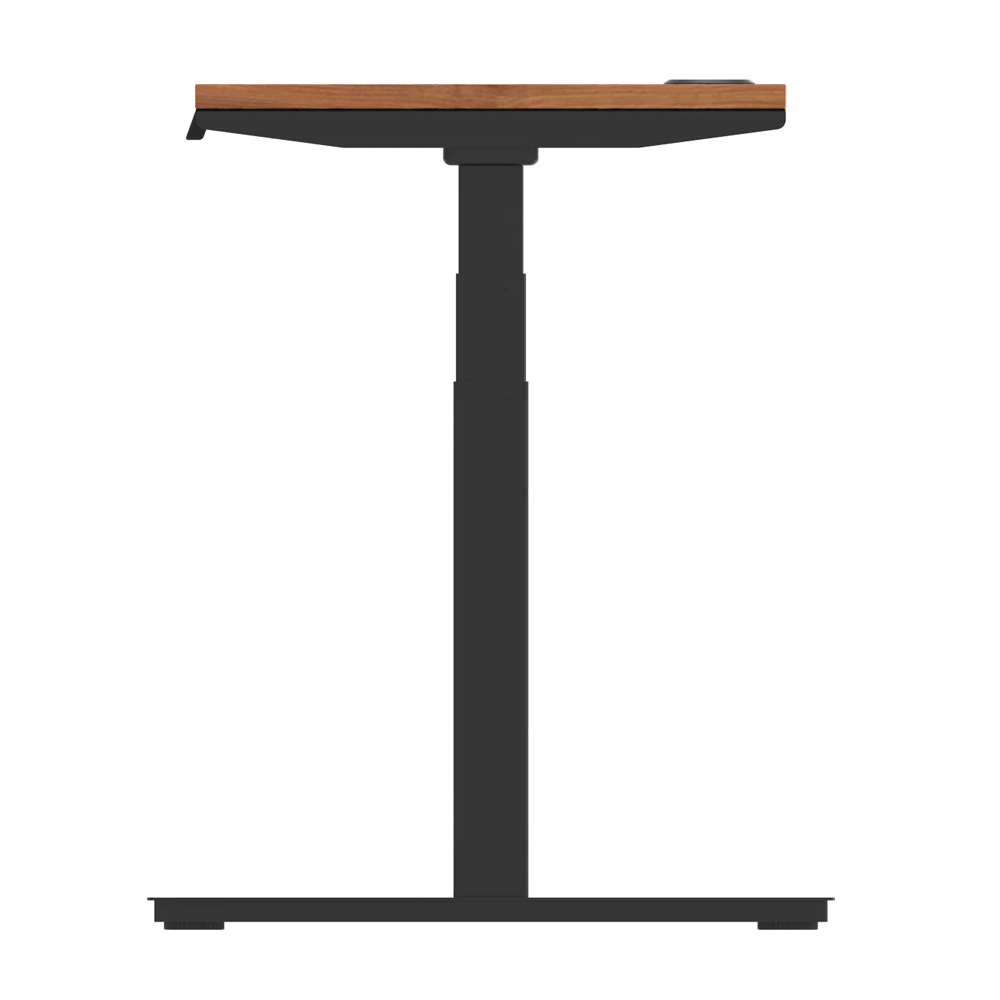 Troy 120cm Wooden Adjustable Laptop Desk With Black Legs In Walnut