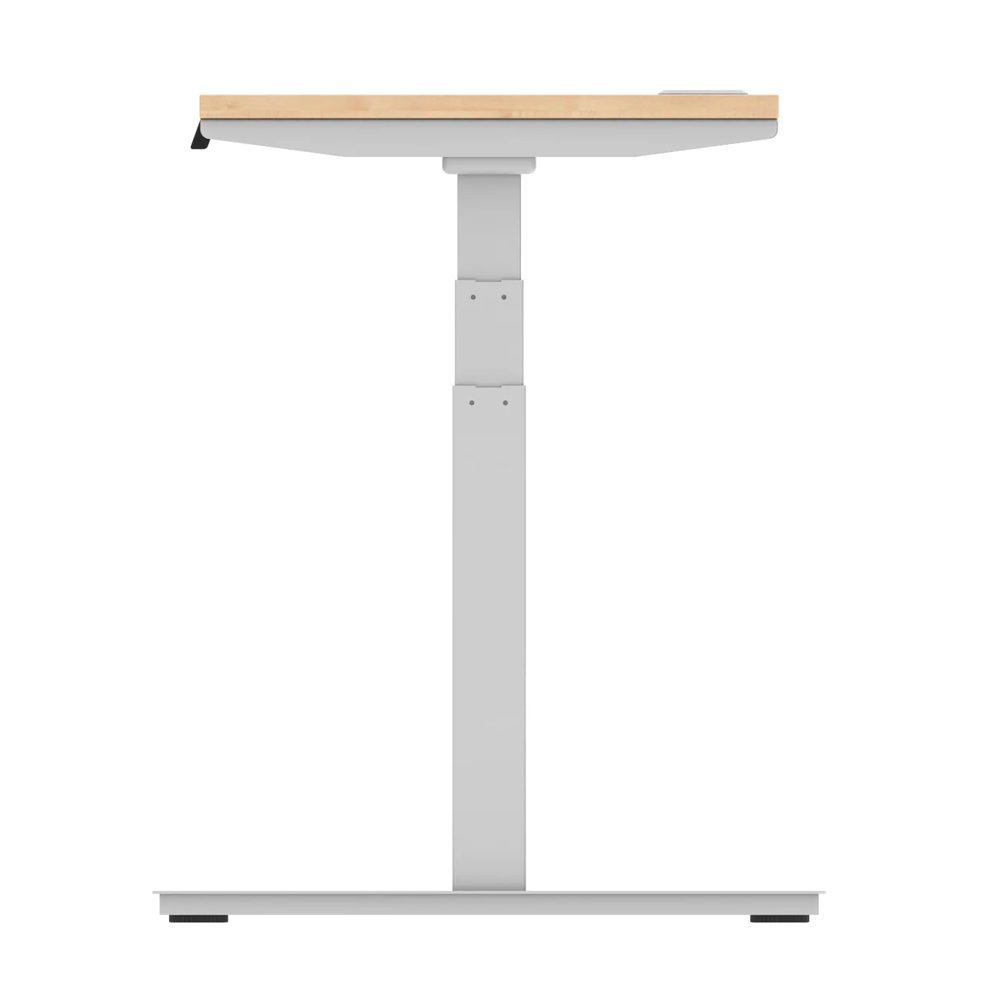 Troy 120cm Wooden Adjustable Laptop Desk With Silver Legs In Maple