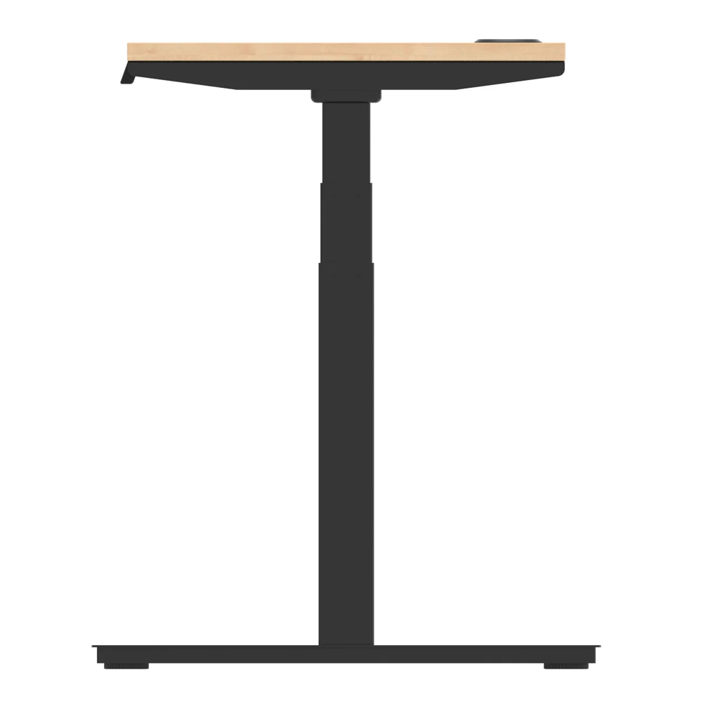 Troy 120cm Wooden Adjustable Laptop Desk With Silver Legs In Oak